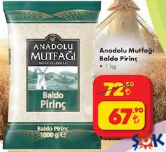 ANADOLU MUTFAĞI BALDO PİRİNÇ 1 KG ANADOLU MUTFAĞI BALDO PİRİNÇ 1 KG